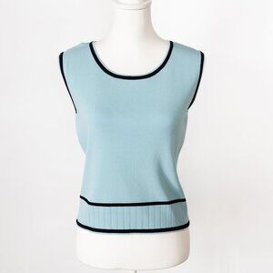 Finity Vest Top L Sleeveless Light Sweater Knit Normcore Office Preppy Timeless